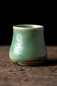 Green Crackle Yunomi Cup