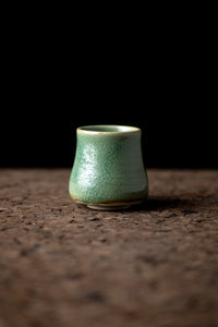 Green Crackle Yunomi Cup