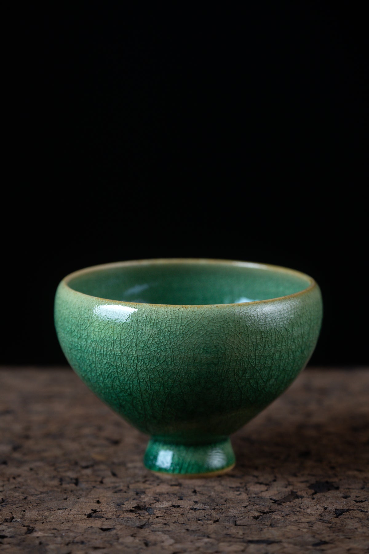 green crackle bowl