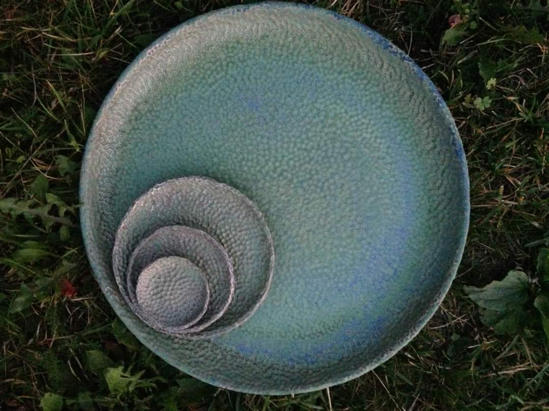 A collection of wheel-thrown vessels seen from above